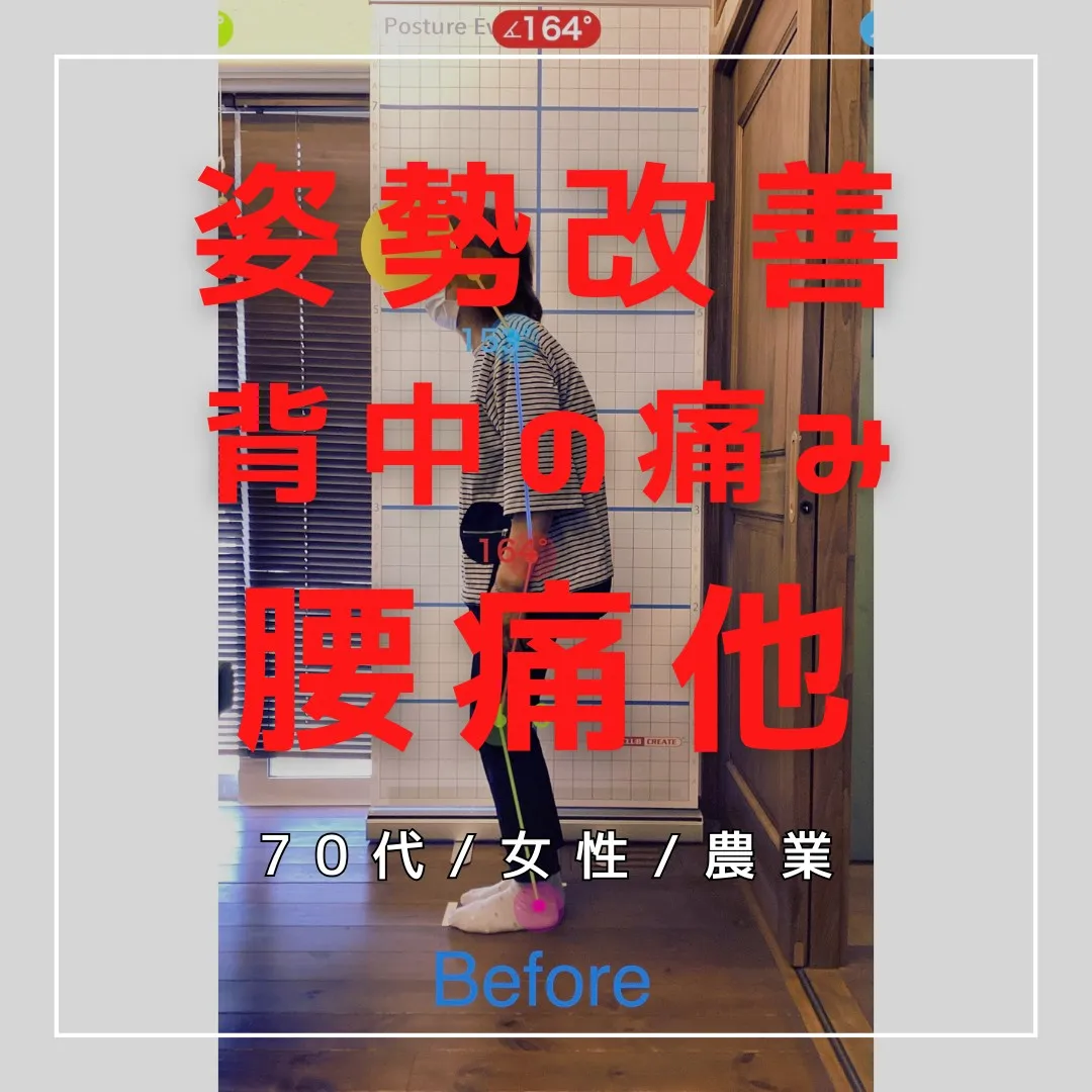 【富里 整体】背中の痛み、腰痛、姿勢改善 他/70代女性/農...