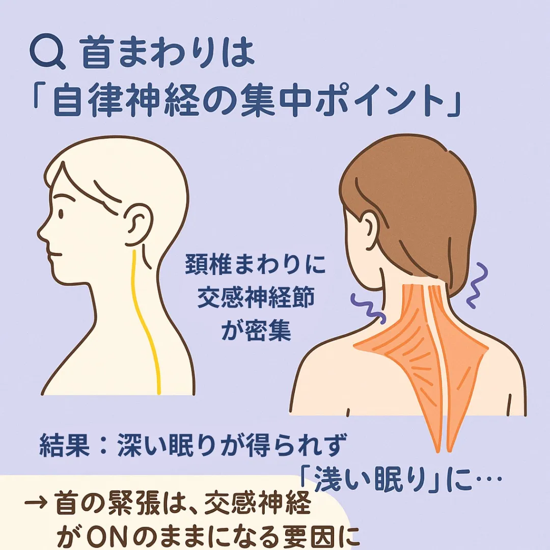 「“浅い眠り”が抜けない人は“首の硬さ”が原因かも？」